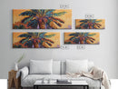 Tropical Palm Tree, Sunset Silhouette, Paradise Vibe, Framed Canvas Print, Beachy Living Room Wall Art, Island Boho Decor, Summer Style
