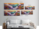 Ocean Wave, Underwater Reef, Vibrant Coral, Seascape Drama, Framed Canvas Print, Tropical Bathroom Art, Marine Life Painting