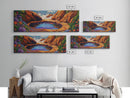 Tidal Pool Escape, Coastal Flowers, Ocean Breeze, Framed Canvas Print, Spa Wall Art, Nature Inspired Decor, Beach Vibe Artwork
