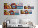 Coastal Wreath Art, Nautical Vibes, Colorful Rope, Framed Canvas Print, Beach House Wall Art, Summer Home Decor, Tropical Boho Art