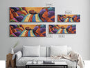 Mexican Blanket Table, Colorful Still Life, Canyon View, Canvas Print, Kitchen Wall Art, Folk Style Decor, Boho Dining Room Art
