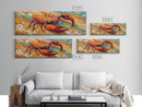 Lobster Beach Art, Ocean Colors, Bold Seafood, Seaside Fun Framed Canvas Print, Kitchen Wall Art, Nautical Beach House Decor