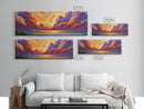 Sunset Cloudscape, Vibrant Sky Painting, Dramatic Evening Art, Framed Canvas Print, Moody Landscape Wall Art, Autumn Bedroom Decor
