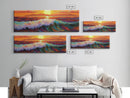 Vibrant Ocean Sunset, Textured Wave Painting, Modern Seascape Art, Framed Canvas Print, Coastal Living Wall Art, Boho Bedroom Decor