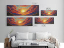 Sunset Serenity Sky, Mountain Glow Art, Dreamy Landscape Painting, Canvas Print, Peaceful Wall Decor, Living Room or Meditation Space