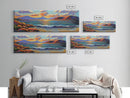 Tranquil Sunset Waves, Ocean Horizon Scene, Coastal Landscape Wall Art, Canvas Print, Relaxing Living Room Decor, Beach House Artwork