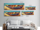 Colorful Canoe Art, Vibrant Coastal Boat, Tropical Beach Vibes, Canvas Print, Boho Beach Decor, Nautical Wall Art, Bathroom Art