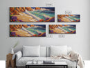 Ocean Waves Beach, Colorful Surf Art, Coastal Landscape, Seaside View, Canvas Print, Bathroom Wall Art, Nautical Theme, Vibrant Art