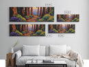Redwood Forest, Sunset Path, Nature Trail, Peaceful Escape, Framed Canvas Print, Nature Wall Art, Bedroom Decor, Rustic Cabin Art