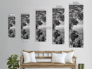 Mangrove Shoreline, Tree Reflections, Still Waters, Tranquil Escape, Black White Nature Framed Canvas Print, Zen Wall Art Entryway Decor