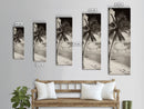 Tropical Palm Tree, Seaside Tranquility, Island Breeze, Framed Canvas Print, Bathroom Wall Art, Boho Beach Decor, Coastal Vibes