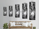 Forest Path, Ocean View, Tall Trees, Canvas Print, Black and White Nature Art, Entryway Wall Art, Rustic Woodland Aesthetic, Bedroom Wall Art