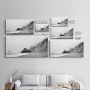 Foggy Beach Boulders, Minimalist Shoreline, Moody Monochrome, Canvas Print, Neutral Bathroom Art, Zen Wall Decor, Calm Coastal Scene