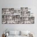 Winter Pine Forest, Sunlight Snow Trees, Nature Landscape Photography, Framed Canvas Print, Cabin Decor, Minimalist Wall Art