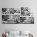 Desert Tent Scene, Surreal Tribal Landscape, Stormy Sky Tents, Canvas Print, Living Room Wall Art, Boho Nomad Aesthetic, Living Room Wall Art