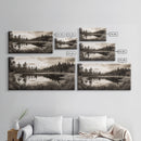 Forest Pond Reflection, Tranquil Lake Trees, Serene Nature Scene, Framed Canvas Print, Fall Wall Art, Rustic Cabin Decor, Living Room Wall Art