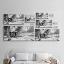 Tropical Hut, Palm Tree Scene, Island Escape Photo, Framed Canvas Print, Beach House Wall Art, Rustic Boho Coastal Decor, Nature Scene