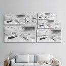 Snowy Coastal Boat, Rustic Winter Landscape, Farmhouse Wall Art, Neutral Tones, Canvas Print, Entryway or Fall Seasonal Decor