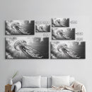 Jellyfish In Light, Ocean Life Art, Monochrome Sea Creature, Canvas Print, Coastal Bathroom Wall Art, Marine Modern Decor, Office Wall Art