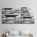 Gazebo By Water, Serene Lake View, Rustic Deck Canvas Print, Minimalist Landscape Wall Art, Neutral Bedroom, Tranquil Home Decor