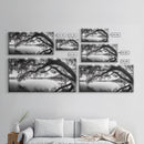 Serene Lake View, Tree Reflections, Calm Nature Landscape, Framed Canvas Print, Minimalist Bedroom or Spa Bathroom Wall Art