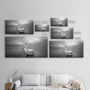 Ocean Pelican, Peaceful Bird Portrait, Coastal Wildlife Art, Framed Canvas Print, Minimalist Entryway or Beach House Wall Art