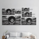Storm Drain Pipe, Industrial Perspective, Moody Cloudscape, Framed Canvas Print, Urban Loft Decor or Dramatic Modern Wall Art
