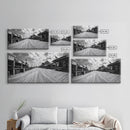 Boardwalk View, Beach Shops, Summer Scene, Coastal Town, Framed Canvas Print, Nautical Wall Art, Dining Room Coastal Decor