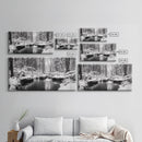 Winter Forest Creek, Snow Covered Trees, Black and White Tranquil Art, Canvas Print, Holiday Wall Art, Nature Lover Gift, Cozy Vibe