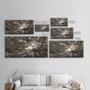 Enchanted Forest Light, Tree Shadows, Nature Landscape, Framed Canvas Print, Rustic Wall Art, Entryway Woodland Decor, Boho Forest Print