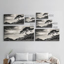 Coastal Tree, Windswept Cliff, Serene Horizon, Nature Escape, Framed Canvas Print, minimalist wall art, bedroom decor, zen nature print