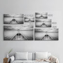 Canoe Lake, Adventure Paddle, Calm Waters, Cloudy Sky, Framed Canvas Print, Minimalist Art, Office Wall Decor, Nature Lover Style