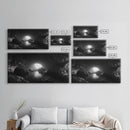 Sea Cave, Dark Ocean Cave, Natural Light Glow, Framed Canvas Print, Moody Nature Art, Living Room Wall Art, Monochrome Coastal Print