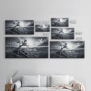Windswept Tree, Coastal Landscape, Stormy Sky, Canvas Print, Desert Wall Art, Rustic Living Room Decor, Dramatic Minimalist Artwork