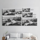 Open Book, Cowboy Hat, Driftwood Beach, Peaceful Shore, Canvas Print, Western Boho Art, Reading Nook Wall Decor, Fall Vibes, Office Wall Decor
