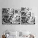 Howling Dog, Seaside Cliffs, Cloudy Sky, Wild Beach, Canvas Print, Nature Animal Art, Rustic Fall Wall Decor, Entryway Accent, Bedroom Wall Art