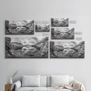 Mountain Lake, Rocky View, Cloud Reflection, Nature Landscape, Canvas Print, Rustic Home Decor, Bedroom Wall Art, Explorer Style