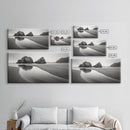 Seaside Rocks, Reflected Sky, Calm Ocean, Landscape Photography, Framed Canvas Print, Zen Wall Art, Modern Minimalist Decor, Modern Home Decor