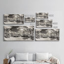 Desert Oasis, Palm Landscape, Nature Panorama, Framed Canvas Print, Tropical Wall Art, Living Room Decor, Boho Aesthetic, Sunlit Scene