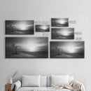 Lonely Tree, Dramatic Desert, Emotional Landscape, Framed Canvas Print, Bedroom Wall Art, Black White Decor, Surreal Art Vibes