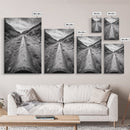 Industrial Line, Utility Pipe, Grunge Road, Canvas Print, Black White Photography, Modern Loft Decor, Urban Wall Art, Minimalist Style