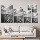 Underwater Scene, School of Fish, Ocean Photography, Split Shot Water, Framed Canvas Print, Bathroom Wall Art, Coastal Decor
