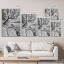 Coastal Snow, Barren Tree, Frozen Shoreline, Canvas Print, Serene Winter Decor, Entryway or Hallway Minimalist Wall Art