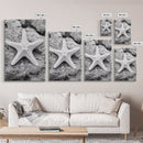 Starfish Closeup, Coastal Shell, Beach Texture, Framed Canvas Print, Bathroom or Ocean Nursery Decor, Minimal Beach Art