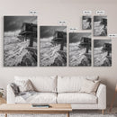 Stormy Coastline, Ocean Waves, Seaside House, Canvas Print, Coastal Wall Art, Beach House Decor, Nautical Photography, Moody Art