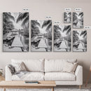 Tropical Dock, Island Escape, Palm Tree Beach, Secluded Lagoon, Canvas Print, Coastal Kitchen Art, Boho Tropical Wall Decor