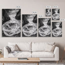 Sea Whirlpool, Dramatic Ocean, Coastal Rocks, Nature Motion, Framed Canvas Print, Bathroom Art, Modern Seaside Wall Decor