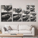 Tree Reflection, Still Water, Peaceful Nature, Framed Canvas Print, Tranquil Wall Art, Rustic Bedroom Decor, Black and White Photography