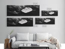 Misty Leaf, Black Art, Nature Print, Autumn Wall Decor, Framed Canvas Print, Minimalist Wall Art, Bedroom Wall Decor, Fall Botanical Art