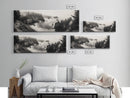 Ocean Rocks, Foggy Horizon, Coastal Cliffs, Dreamy Seascape, Canvas Print, Moody Nature Art, Living Room Wall Art, Coastal Minimalism